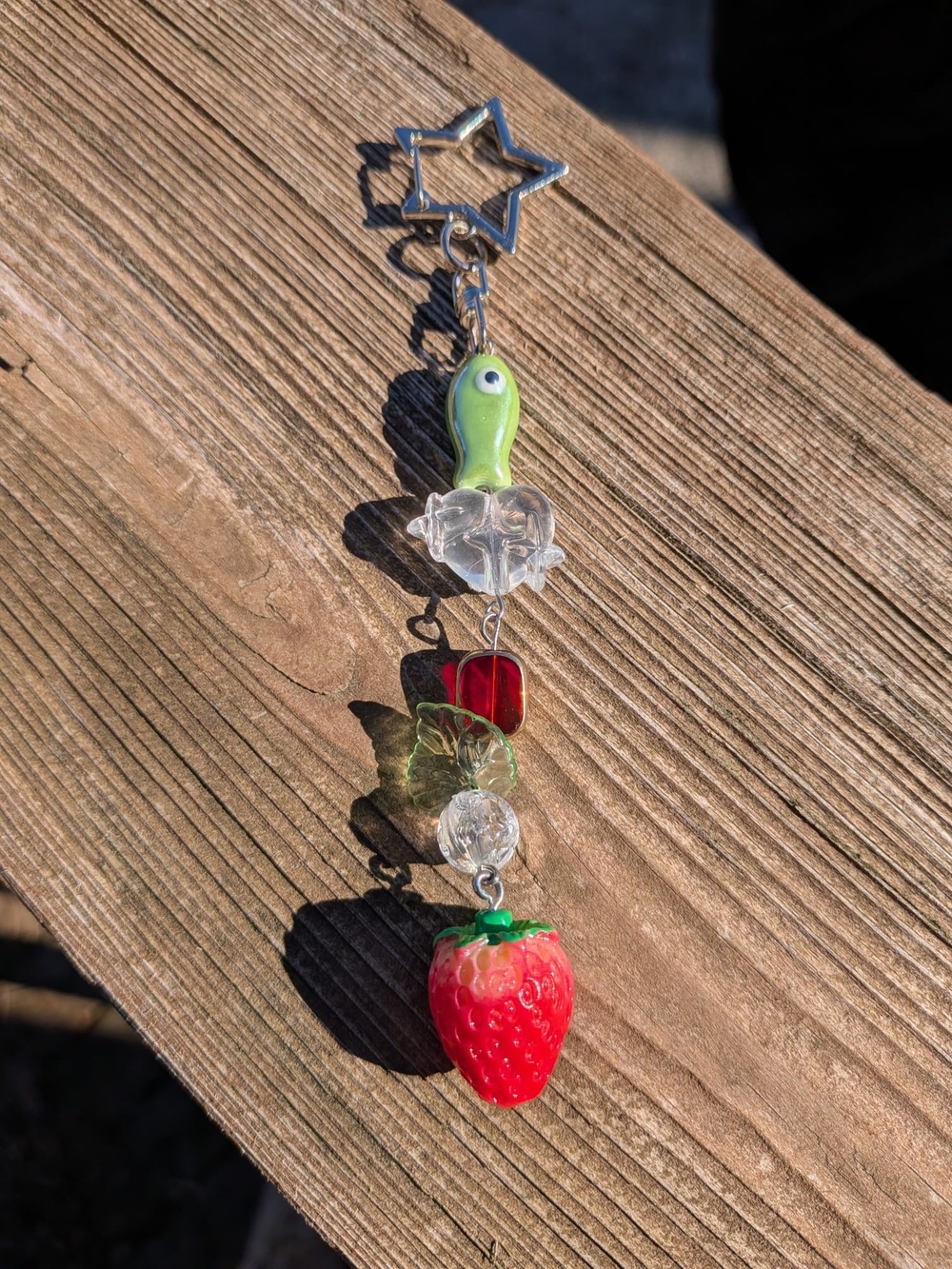 Handmade Strawberry Charm Keychain